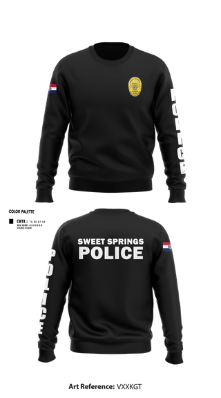 Crew Neck Sweatshirt, Sweet Springs, Police, Teamtime, Team time, sublimation, custom sports apparel, team uniforms, spirit wear, spiritwear, sports uniforms, custom shirts, team store, custom team store, fundraiser sports, apparel fundraiser