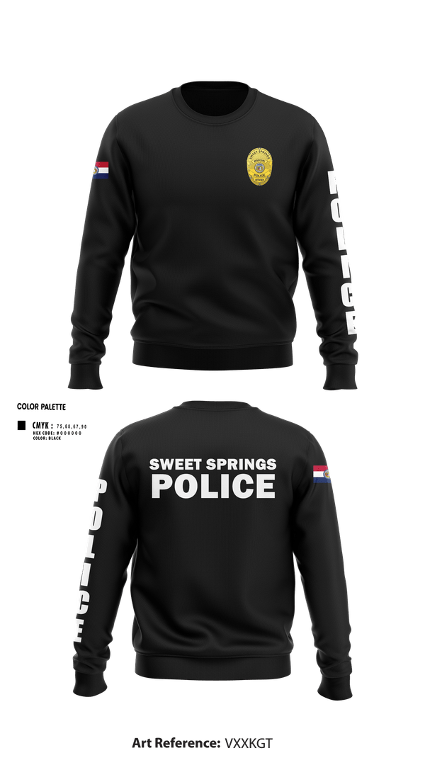 Crew Neck Sweatshirt, Sweet Springs, Police, Teamtime, Team time, sublimation, custom sports apparel, team uniforms, spirit wear, spiritwear, sports uniforms, custom shirts, team store, custom team store, fundraiser sports, apparel fundraiser
