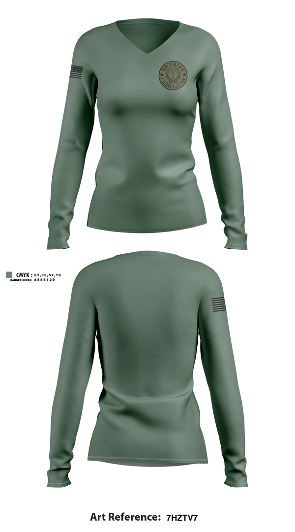 Womens Long Sleeve Vneck Shirt, LAUREL COUNTY SHERIFFS OFFICE, Police, Teamtime, Team time, sublimation, custom sports apparel, team uniforms, spirit wear, spiritwear, sports uniforms, custom shirts, team store, custom team store, fundraiser sports, apparel fundraiser