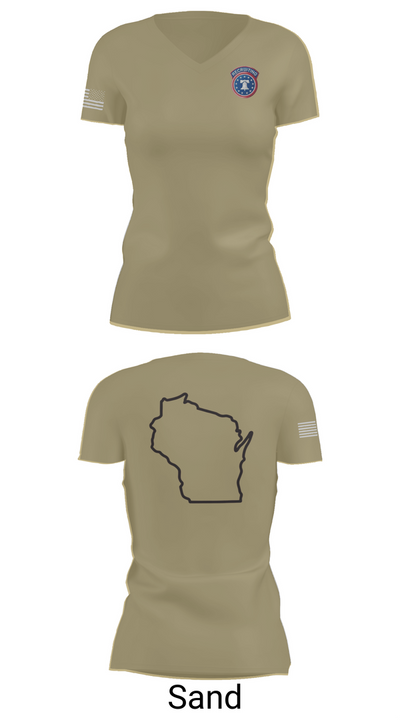 Waukesha recruiting station 70828393 Women's Short Sleeve V-neck Shirt - 88