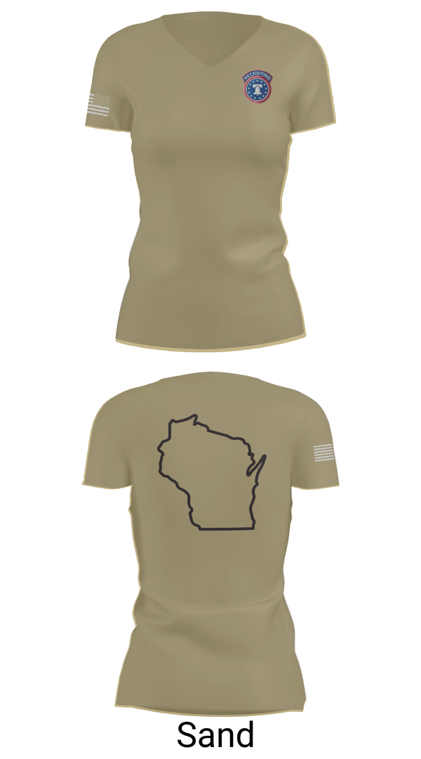 Womens Short Sleeve Vneck Shirt, Waukesha recruiting station, Army, Teamtime, Team time, sublimation, custom sports apparel, team uniforms, spirit wear, spiritwear, sports uniforms, custom shirts, team store, custom team store, fundraiser sports, apparel fundraiser