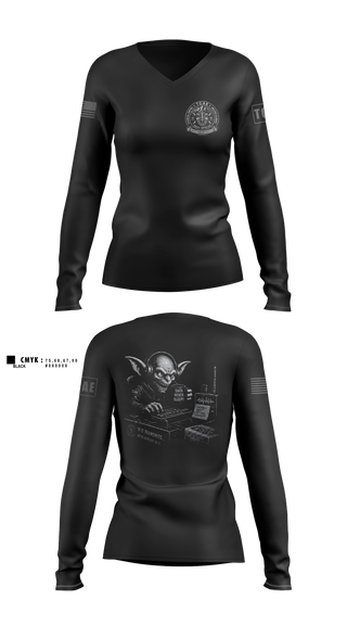 Womens Long Sleeve Vneck Shirt, TCAE, GSB, 10TH SFG(A), Army, Teamtime, Team time, sublimation, custom sports apparel, team uniforms, spirit wear, spiritwear, sports uniforms, custom shirts, team store, custom team store, fundraiser sports, apparel fundraiser