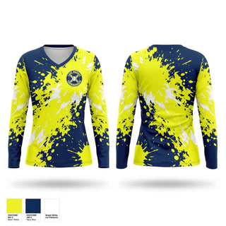 Womens Long Sleeve Vneck Shirt, Lake Murray Thunderbolts, Baseball, Teamtime, Team time, sublimation, custom sports apparel, team uniforms, spirit wear, spiritwear, sports uniforms, custom shirts, team store, custom team store, fundraiser sports, apparel fundraiser