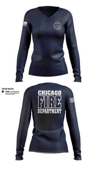 Womens Long Sleeve Vneck Shirt, CFD Ambulance 11, Fire Department, Teamtime, Team time, sublimation, custom sports apparel, team uniforms, spirit wear, spiritwear, sports uniforms, custom shirts, team store, custom team store, fundraiser sports, apparel fundraiser