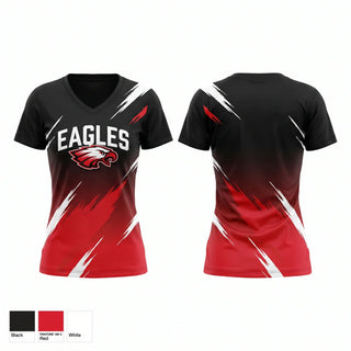 Womens Short Sleeve Vneck Shirt, Eagles, Cheer, Teamtime, Team time, sublimation, custom sports apparel, team uniforms, spirit wear, spiritwear, sports uniforms, custom shirts, team store, custom team store, fundraiser sports, apparel fundraiser
