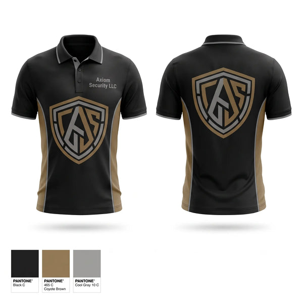 Short Sleeve Performance Polo, Axiom Security LLC, , Teamtime, Team time, sublimation, custom sports apparel, team uniforms, spirit wear, spiritwear, sports uniforms, custom shirts, team store, custom team store, fundraiser sports, apparel fundraiser