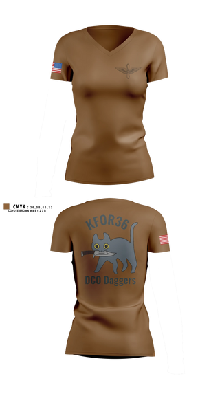 Womens Short Sleeve Vneck Shirt, DCO Daggers, National Guard, Teamtime, Team time, sublimation, custom sports apparel, team uniforms, spirit wear, spiritwear, sports uniforms, custom shirts, team store, custom team store, fundraiser sports, apparel fundraiser