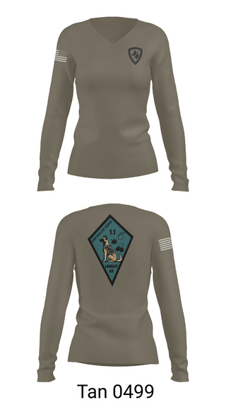 Womens Long Sleeve Vneck Shirt, 633 SFS K9, Air Force, Teamtime, Team time, sublimation, custom sports apparel, team uniforms, spirit wear, spiritwear, sports uniforms, custom shirts, team store, custom team store, fundraiser sports, apparel fundraiser