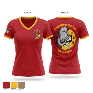 Womens Short Sleeve Vneck Shirt, VR-57 CHIEFS MESS, Navy, Teamtime, Team time, sublimation, custom sports apparel, team uniforms, spirit wear, spiritwear, sports uniforms, custom shirts, team store, custom team store, fundraiser sports, apparel fundraiser