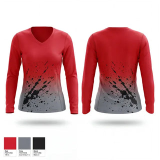 Womens Long Sleeve Vneck Shirt, Ooltewah Lady Owls, Women's Basketball, Teamtime, Team time, sublimation, custom sports apparel, team uniforms, spirit wear, spiritwear, sports uniforms, custom shirts, team store, custom team store, fundraiser sports, apparel fundraiser