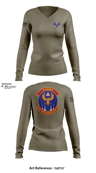 Womens Long Sleeve Vneck Shirt, Civil Air Patrol's Fort Worth Phoenix Composite Squadron, , Teamtime, Team time, sublimation, custom sports apparel, team uniforms, spirit wear, spiritwear, sports uniforms, custom shirts, team store, custom team store, fundraiser sports, apparel fundraiser