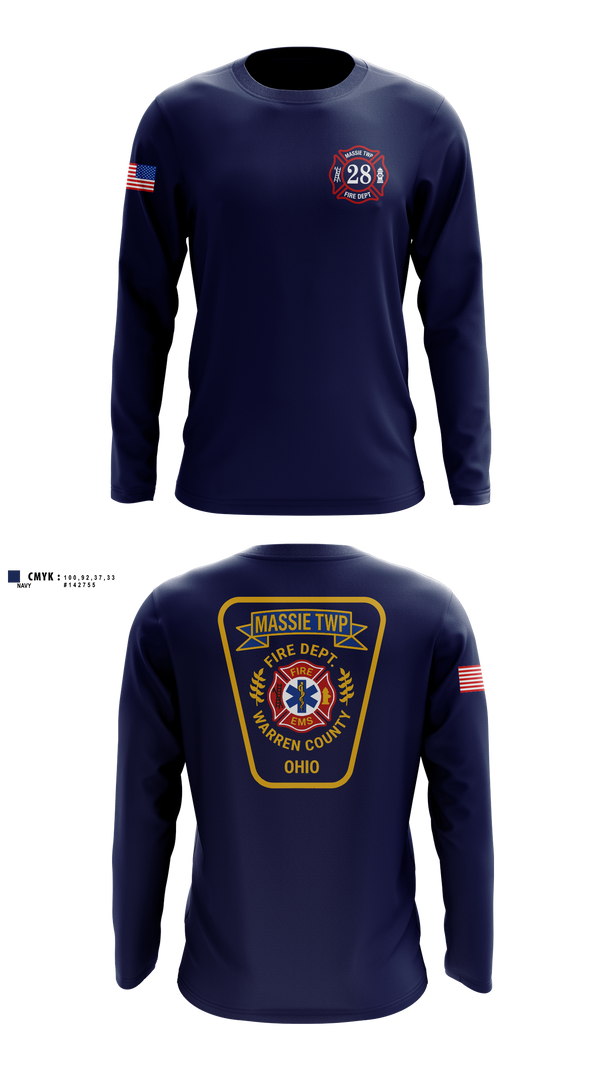 Long Sleeve Performance Shirt, Massie Township Fire Department, Fire Department, Teamtime, Team time, sublimation, custom sports apparel, team uniforms, spirit wear, spiritwear, sports uniforms, custom shirts, team store, custom team store, fundraiser sports, apparel fundraiser