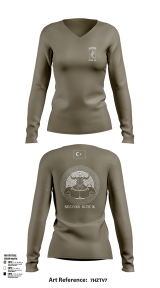 Womens Long Sleeve Vneck Shirt, 173RD ABN, Army, Teamtime, Team time, sublimation, custom sports apparel, team uniforms, spirit wear, spiritwear, sports uniforms, custom shirts, team store, custom team store, fundraiser sports, apparel fundraiser