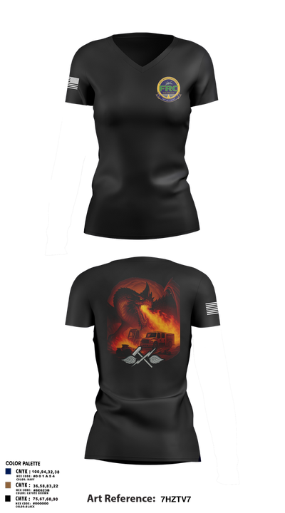 900 Division 83535316 Women's Short Sleeve V-neck Shirt - 107