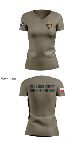Womens Short Sleeve Vneck Shirt, Van Zandt county sheriff’s office, Police, Teamtime, Team time, sublimation, custom sports apparel, team uniforms, spirit wear, spiritwear, sports uniforms, custom shirts, team store, custom team store, fundraiser sports, apparel fundraiser