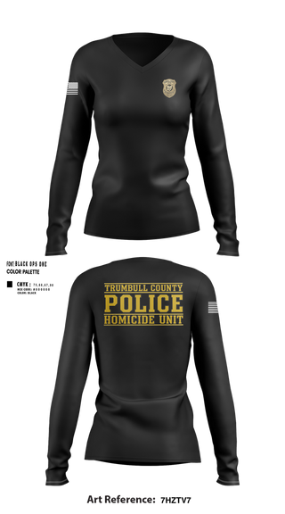 Womens Long Sleeve Vneck Shirt, Trumbull County Homicide Investigation and Prosecution Unit, , Teamtime, Team time, sublimation, custom sports apparel, team uniforms, spirit wear, spiritwear, sports uniforms, custom shirts, team store, custom team store, fundraiser sports, apparel fundraiser