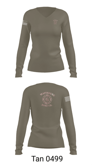 Womens Long Sleeve Vneck Shirt, Wattsburg Hose Company, Fire Department, Teamtime, Team time, sublimation, custom sports apparel, team uniforms, spirit wear, spiritwear, sports uniforms, custom shirts, team store, custom team store, fundraiser sports, apparel fundraiser