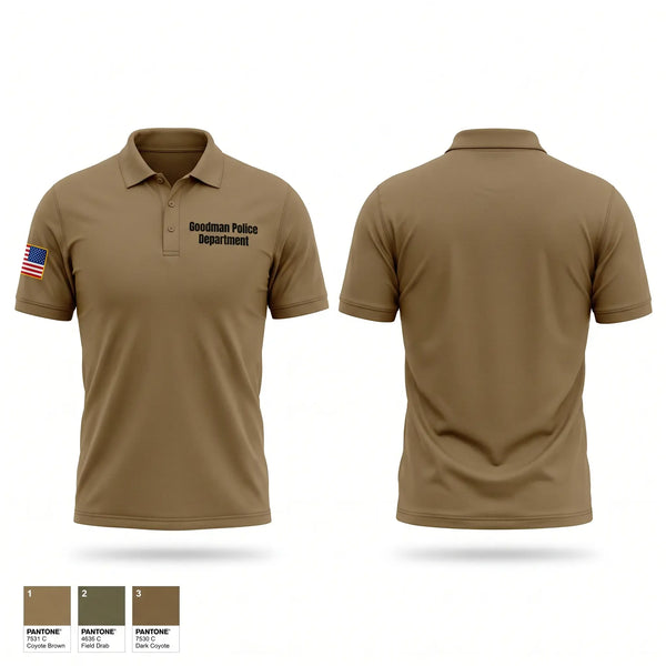 Short Sleeve Performance Polo, Goodman Police Department, Police, Teamtime, Team time, sublimation, custom sports apparel, team uniforms, spirit wear, spiritwear, sports uniforms, custom shirts, team store, custom team store, fundraiser sports, apparel fundraiser