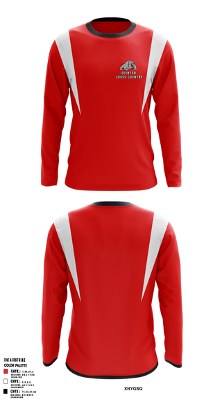Long Sleeve Performance Shirt, Quinter High School Cross Country, Cross Country, Teamtime, Team time, sublimation, custom sports apparel, team uniforms, spirit wear, spiritwear, sports uniforms, custom shirts, team store, custom team store, fundraiser sports, apparel fundraiser