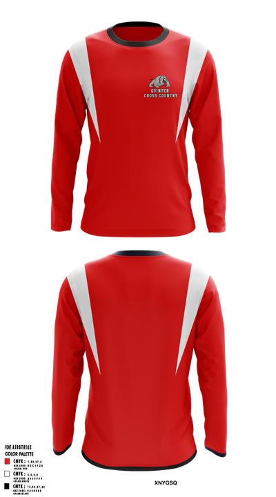 Quinter High School Cross Country 91524533 Long Sleeve Performance Shirt 1
