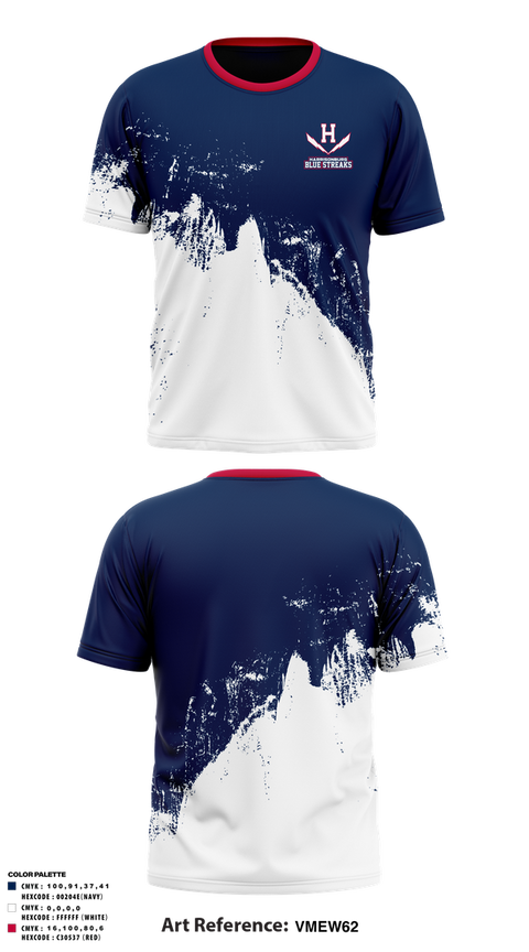 Old School Cotton Feel Shirt, Harrisonburg Blue Streaks, Cross Country, Teamtime, Team time, sublimation, custom sports apparel, team uniforms, spirit wear, spiritwear, sports uniforms, custom shirts, team store, custom team store, fundraiser sports, apparel fundraiser