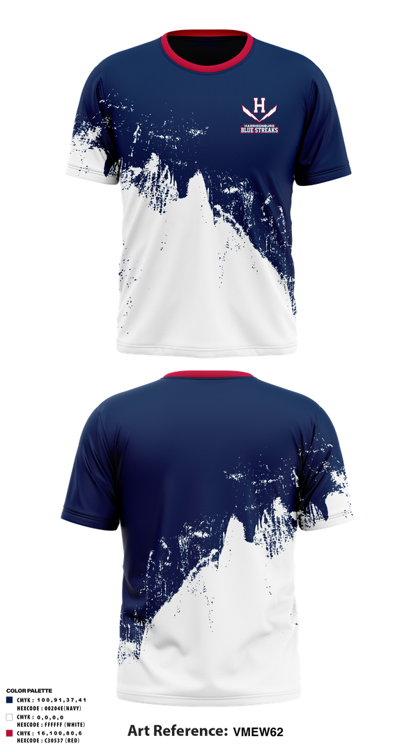 Old School Cotton Feel Shirt, Harrisonburg Blue Streaks, Cross Country, Teamtime, Team time, sublimation, custom sports apparel, team uniforms, spirit wear, spiritwear, sports uniforms, custom shirts, team store, custom team store, fundraiser sports, apparel fundraiser