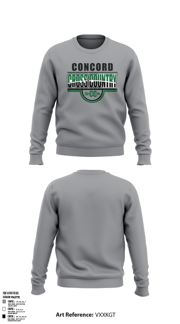 Crew Neck Sweatshirt, CONCORD HIGH SCHOOL Cross Country, Cross Country, Teamtime, Team time, sublimation, custom sports apparel, team uniforms, spirit wear, spiritwear, sports uniforms, custom shirts, team store, custom team store, fundraiser sports, apparel fundraiser