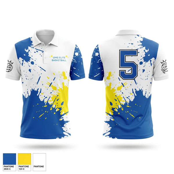Short Sleeve Performance Polo, OMG ELITE, Men's Basketball, Teamtime, Team time, sublimation, custom sports apparel, team uniforms, spirit wear, spiritwear, sports uniforms, custom shirts, team store, custom team store, fundraiser sports, apparel fundraiser