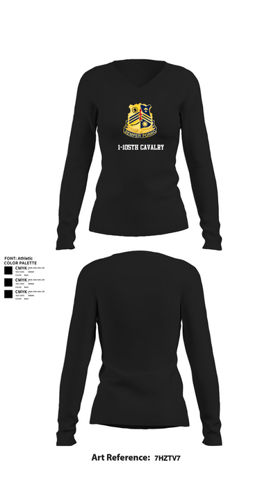 1-105th cavalry 36351622 Women's Long Sleeve V-neck Shirt - 22