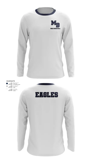 Long Sleeve Performance Shirt, MB EAGLES Women's Basketball, Women's Basketball, Teamtime, Team time, sublimation, custom sports apparel, team uniforms, spirit wear, spiritwear, sports uniforms, custom shirts, team store, custom team store, fundraiser sports, apparel fundraiser