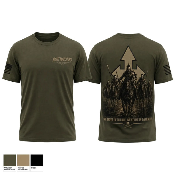 Old School Cotton Feel Shirt, Nightmarchers, Army, Teamtime, Team time, sublimation, custom sports apparel, team uniforms, spirit wear, spiritwear, sports uniforms, custom shirts, team store, custom team store, fundraiser sports, apparel fundraiser