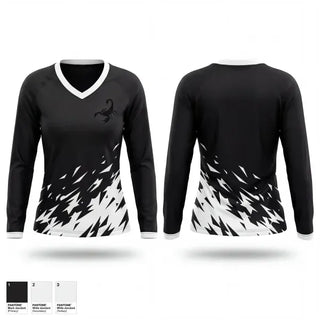 Womens Long Sleeve Vneck Shirt, JF Berube Goaltending, Ice Hockey, Teamtime, Team time, sublimation, custom sports apparel, team uniforms, spirit wear, spiritwear, sports uniforms, custom shirts, team store, custom team store, fundraiser sports, apparel fundraiser