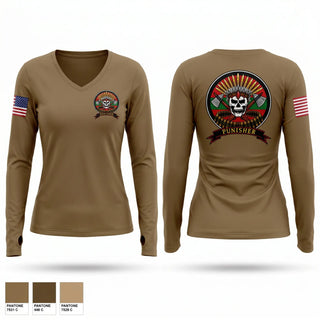 Womens Long Sleeve Vneck Shirt, 1st Battalion 4th Infantry Regiment, Army, Teamtime, Team time, sublimation, custom sports apparel, team uniforms, spirit wear, spiritwear, sports uniforms, custom shirts, team store, custom team store, fundraiser sports, apparel fundraiser