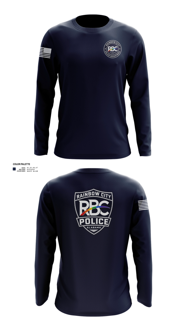 Long Sleeve Performance Shirt, Rainbow City Police Department, Police, Teamtime, Team time, sublimation, custom sports apparel, team uniforms, spirit wear, spiritwear, sports uniforms, custom shirts, team store, custom team store, fundraiser sports, apparel fundraiser