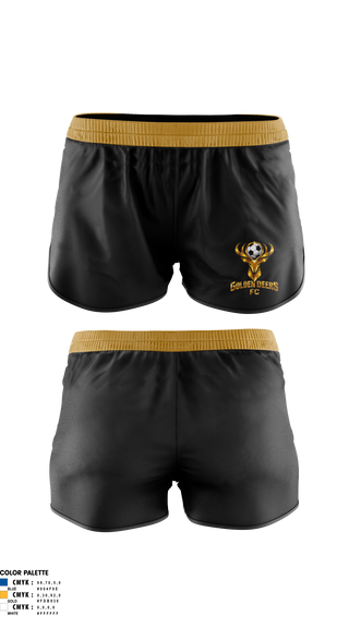 Womens Shorts, Golden Deers FC, Men's Soccer, Teamtime, Team time, sublimation, custom sports apparel, team uniforms, spirit wear, spiritwear, sports uniforms, custom shirts, team store, custom team store, fundraiser sports, apparel fundraiser