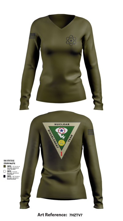 NDT-1 33736665 Women's Long Sleeve V-neck Shirt - 103