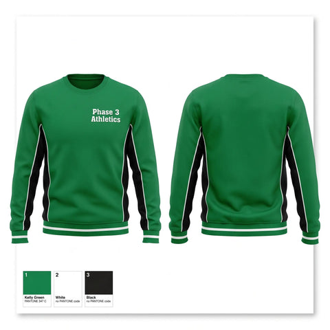 Crew Neck Sweatshirt, Phase 3 Athletics, Track & Field, Teamtime, Team time, sublimation, custom sports apparel, team uniforms, spirit wear, spiritwear, sports uniforms, custom shirts, team store, custom team store, fundraiser sports, apparel fundraiser