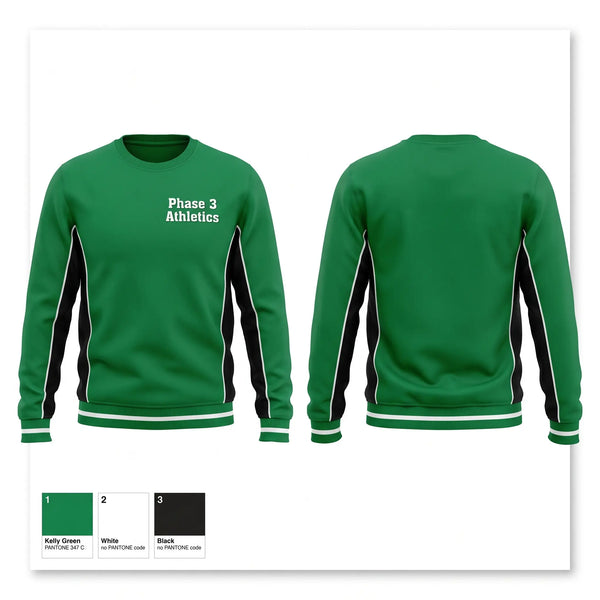 Crew Neck Sweatshirt, Phase 3 Athletics, Track & Field, Teamtime, Team time, sublimation, custom sports apparel, team uniforms, spirit wear, spiritwear, sports uniforms, custom shirts, team store, custom team store, fundraiser sports, apparel fundraiser