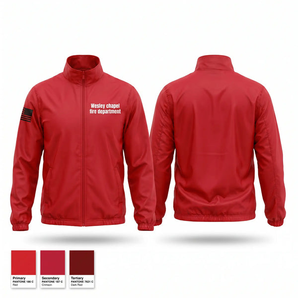 Windbreaker, Wesley chapel fire department, Fire Department, Teamtime, Team time, sublimation, custom sports apparel, team uniforms, spirit wear, spiritwear, sports uniforms, custom shirts, team store, custom team store, fundraiser sports, apparel fundraiser