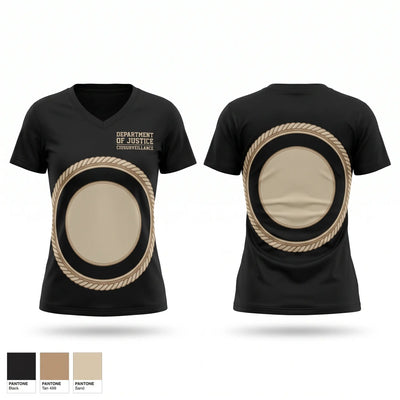 DEPARTMENT OF JUSTICE Women's Short Sleeve V-neck Shirt - 1