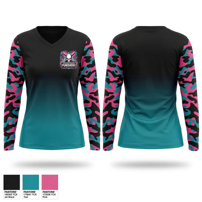 Chicago Heights Punishers Women's Long Sleeve V-neck Shirt - 1