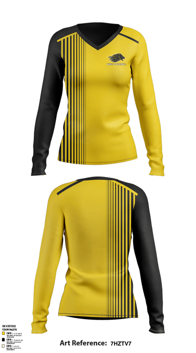 Manila Middle School Volleyball 11033273 Women's Long Sleeve V-neck Shirt - 1