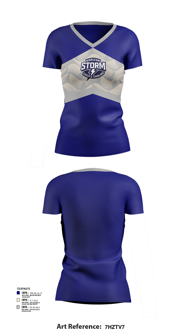 Womens Short Sleeve Vneck Shirt, Horizon Storm, Cheer, Teamtime, Team time, sublimation, custom sports apparel, team uniforms, spirit wear, spiritwear, sports uniforms, custom shirts, team store, custom team store, fundraiser sports, apparel fundraiser