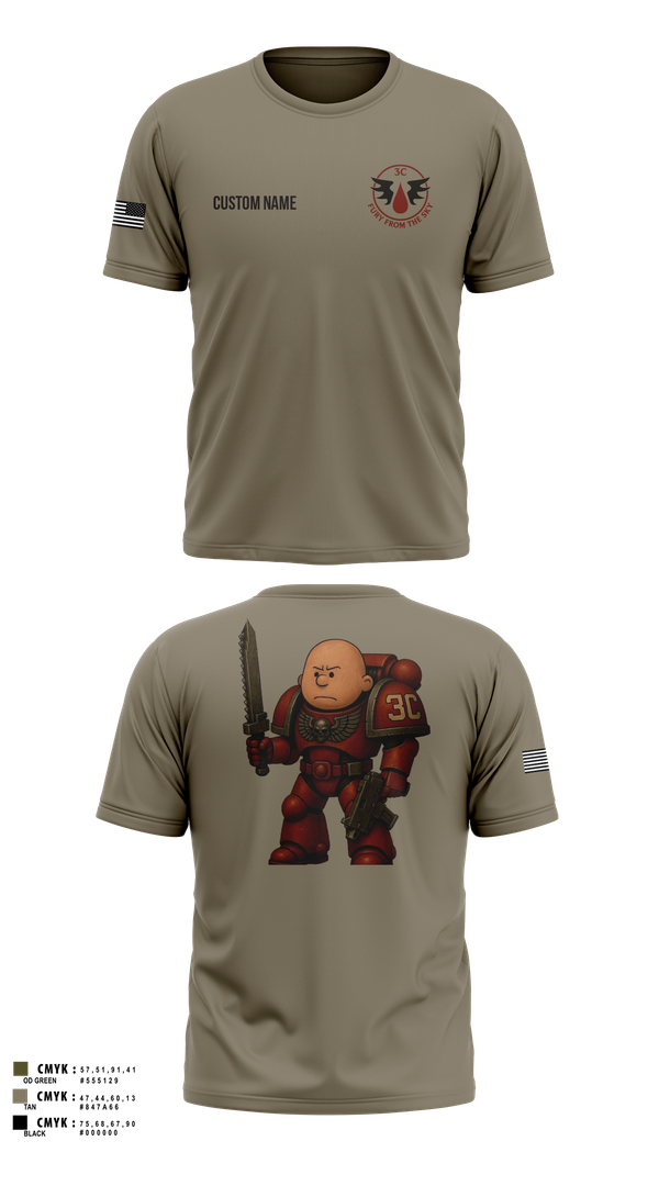 Old School Cotton Feel Shirt, CCo, 1-508PIR (OG), Army, Teamtime, Team time, sublimation, custom sports apparel, team uniforms, spirit wear, spiritwear, sports uniforms, custom shirts, team store, custom team store, fundraiser sports, apparel fundraiser