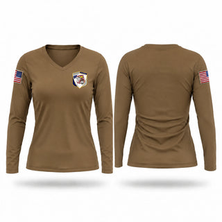 Womens Long Sleeve Vneck Shirt, 61st eagle squadron, Air Force, Teamtime, Team time, sublimation, custom sports apparel, team uniforms, spirit wear, spiritwear, sports uniforms, custom shirts, team store, custom team store, fundraiser sports, apparel fundraiser
