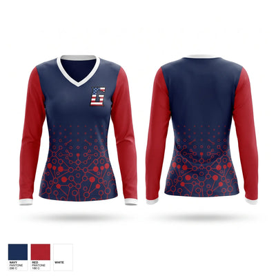 Patriots Women's Long Sleeve V-neck Shirt - 1