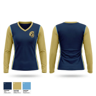 Womens Long Sleeve Vneck Shirt, Brentwood Spartans, Softball, Teamtime, Team time, sublimation, custom sports apparel, team uniforms, spirit wear, spiritwear, sports uniforms, custom shirts, team store, custom team store, fundraiser sports, apparel fundraiser