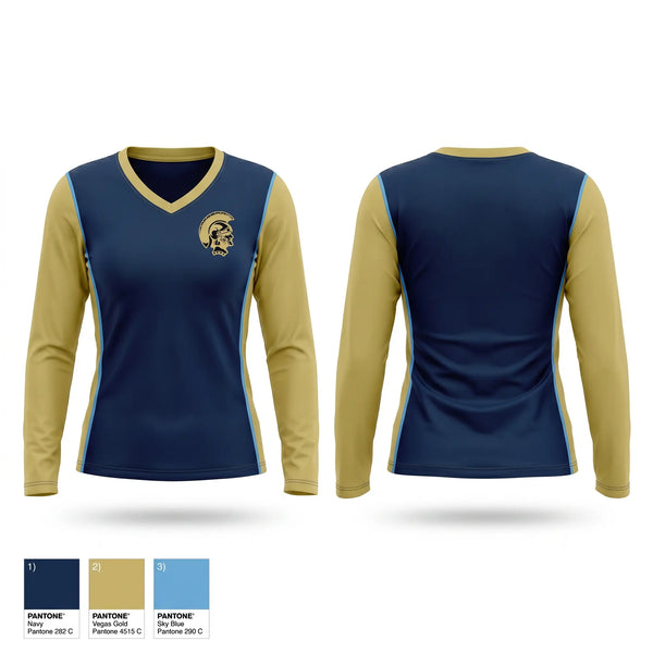 Womens Long Sleeve Vneck Shirt, Brentwood Spartans, Softball, Teamtime, Team time, sublimation, custom sports apparel, team uniforms, spirit wear, spiritwear, sports uniforms, custom shirts, team store, custom team store, fundraiser sports, apparel fundraiser