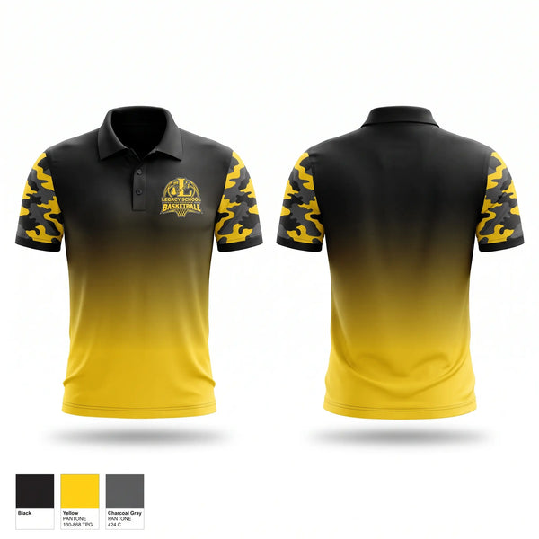 Short Sleeve Performance Polo, Legacy School of the Arts, Men's Basketball, Teamtime, Team time, sublimation, custom sports apparel, team uniforms, spirit wear, spiritwear, sports uniforms, custom shirts, team store, custom team store, fundraiser sports, apparel fundraiser