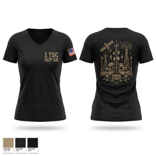 Womens Short Sleeve Vneck Shirt, 1 TSC OCP G6, Army, Teamtime, Team time, sublimation, custom sports apparel, team uniforms, spirit wear, spiritwear, sports uniforms, custom shirts, team store, custom team store, fundraiser sports, apparel fundraiser